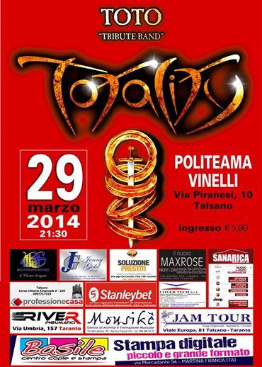 Totality Toto Tribute Band live al Politeama Vinelli (Talsano)