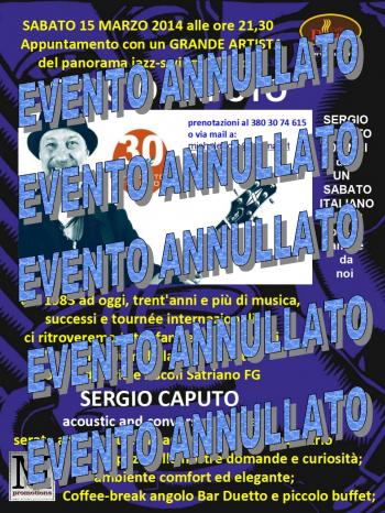 EVENTO ANNULLATO - SERGIO CAPUTO live in trio