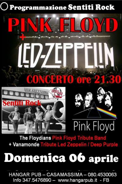 Sentiti Rock Pink Floyd vs Led Zeppelin-Deep Purple in concerto