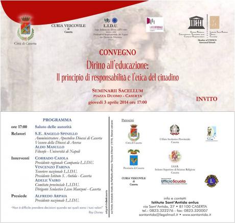 Diritto all’educazione: il principio di responsabilità e l’etica del cittadino” - Con una Lectio Magistralis del filosofo Aldo Masullo