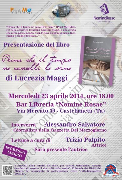 Book performance: "Prima che il tempo ne cancelli le orme" di Lucrezia Maggi