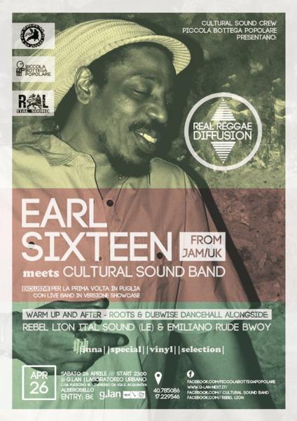 Real Reggae Diffusion - Earl 16 (Ja/uk) Meets The Cultural Sound Band