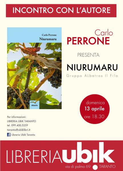 Il medico tarantino Carlo Perrone presenta il suo nuovo romanzo "Niurumaru"