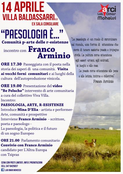 Paesologia è...comunità p-arte delle r-esistenze  Incontro con Franco Arminio