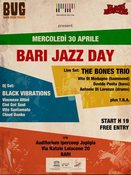 BUG presenta Bari Jazz Day con Bones Trio & Black Vibrations