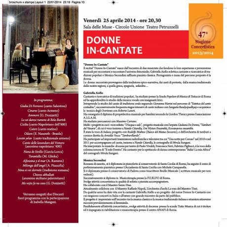 47° STAGIONE CONCERTISTICA  DELLO STORICO ENTE MORALE  “ IL CORETTO “  DI BARI    DUO  Monica Secondini  pianoforte Gabriella Aiello