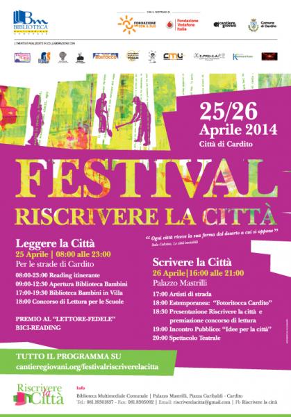 Festival Riscrivere la Città: il 25 e 26 Aprile Due Giorni di Spettacoli ed Eventi Culturali Nelle Strade, Piazze, Parchi, Palazzi, Negozi e Biblioteche
