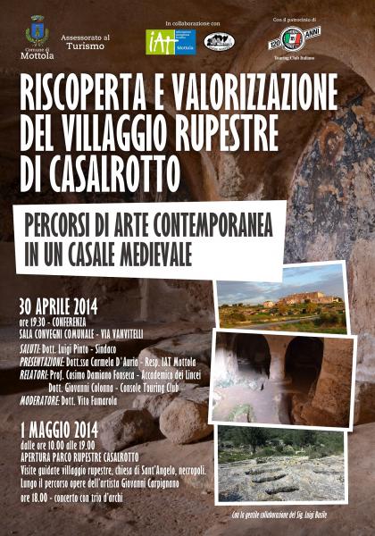 Riscoperta e valorizzazione del villaggio rupestre di Casalrotto. Percorsi di arte contemporanea in un casale medievale