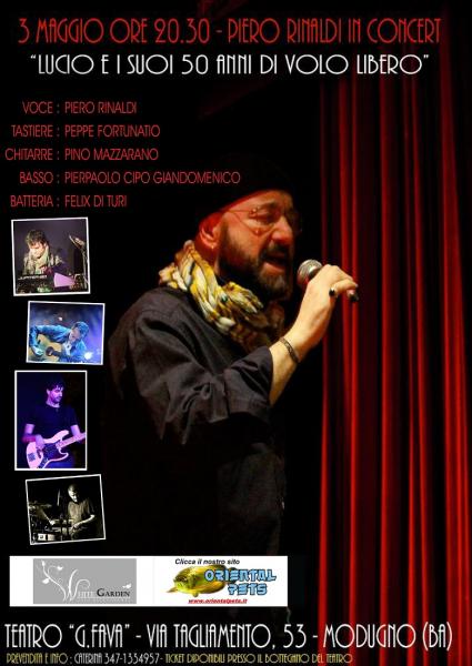 PIERO RINALDI IN CONCERT "Lucio e i suoi 50 anni di volo libero"