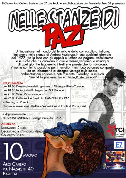 Nelle stanze di PAZ - live e reading con E7 rock & poesia
