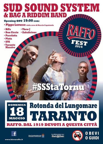 RAFFO FEST 2014: SUD SOUND SYSTEM in concerto gratuito