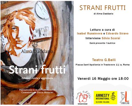 "Strani Frutti"  di Alma Daddario, incontro con l'autrice
