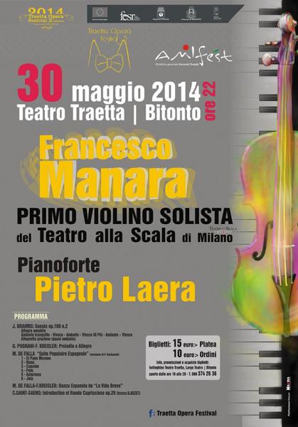 Francesco Manara primo violino Teatro alla Scala di Milano e Pietro Laera al pianoforte