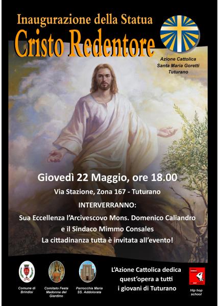 Tuturano: inaugurazione statua del Cristo Redentore