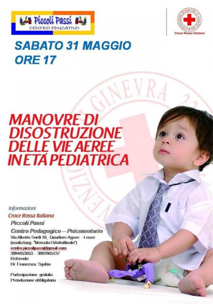 Progetto Manovre disostruzione della  Croce Rossa italiana con la lezione interattiva per famiglie ed educatori