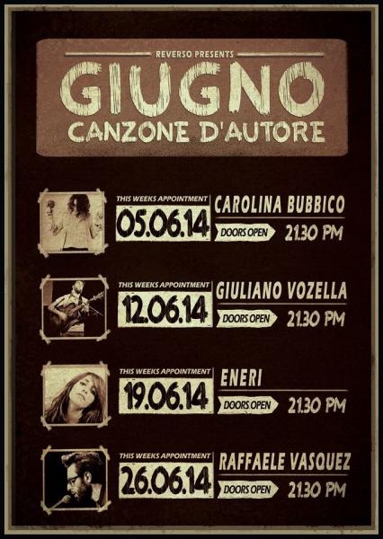 Giugno e la Canzone D'autore al Reverso CONCERTO ANNULLATO