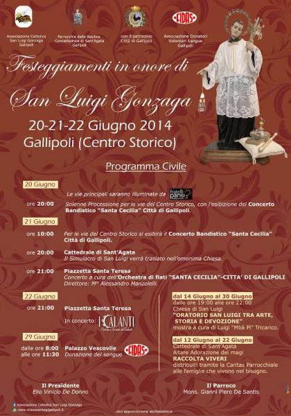 Festeggiamenti in onore di San Luigi Gonzaga