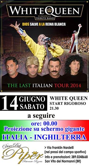 THE WHITE QUEEN - The Miracle Tour 2014 live & a seguire ITALIA INGHILTERRA  max schermo