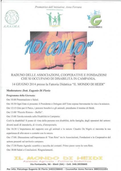NOI CON VOI. Primo Raduno delle Associazioni, Cooperative e Fondazioni che si occupano di   persone con disabilità in Campania.