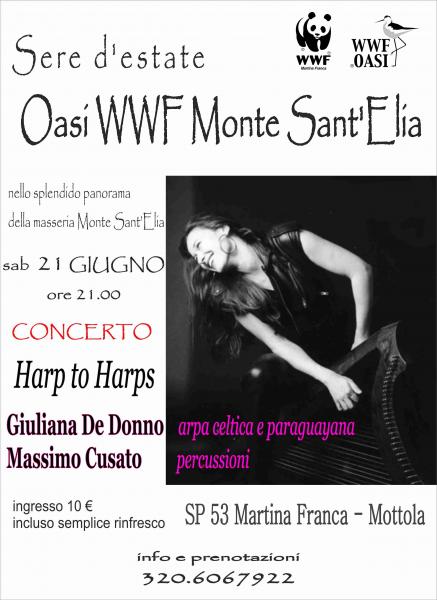 Harp to Harps concerto per Arpa e Tamburello all'Oasi