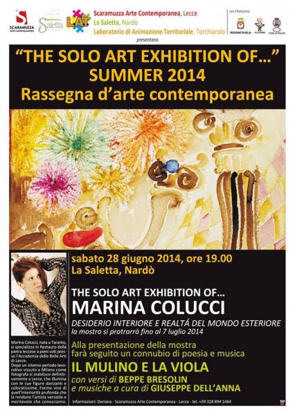 The solo art exhibithion of… Marina Colucci