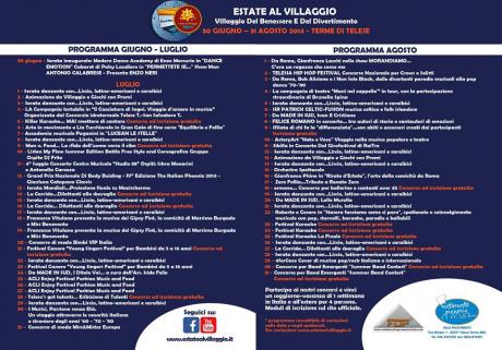 Estate al Villaggio Terme di Telese 30 giugno-31 agosto 2014