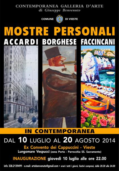 Mostre Personali di Angelo Accardi, Franz Borghese e Athos Faccincani in Contemporanea