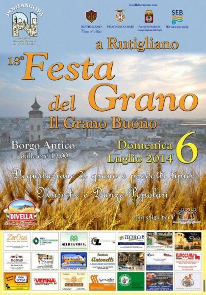 18^ Festa del Grano "Buono": Gastronomia, Musica Folk, Mostre  nel Borgo Antico di Rutigliano