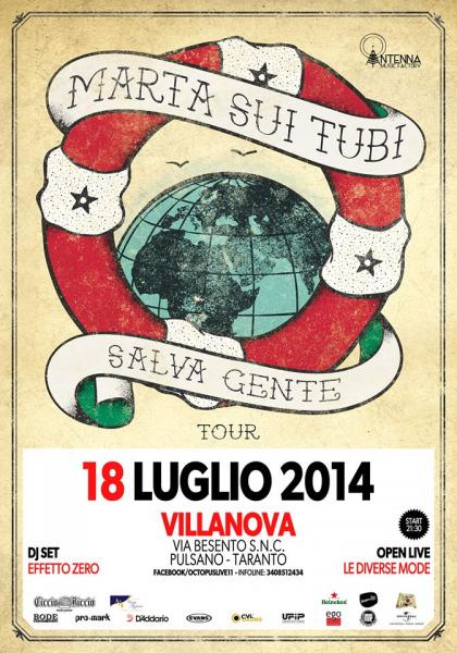 Marta Sui Tubi  in concerto, 18 Luglio, al Villanova