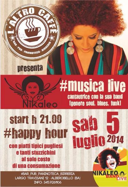 Nikaleo in concerto all'altro Caffe di Alberobello