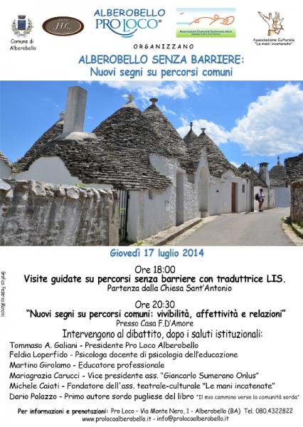 “Alberobello senza barriere: Nuovi segni su percorsi comuni”