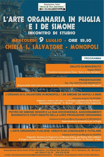 L'arte Organaria in Puglia e i de Simone