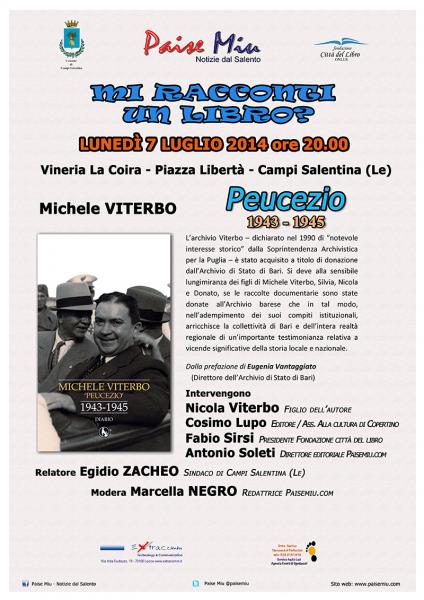 Presentazione libro: Michele Viterbo 'Peucezio' 1943 - 1945