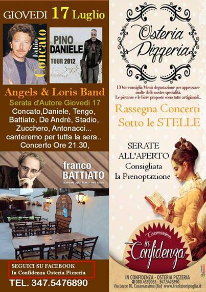 Angels & Loris Band cantano: Battiato, Concato e Pino Daniele..