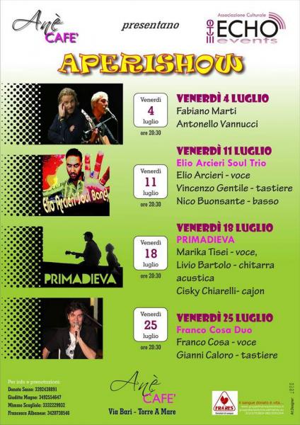I Primadieva al Caffè Anè per l’Aperishow