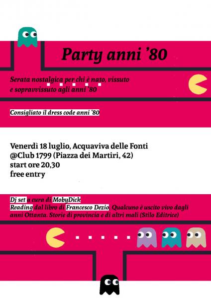 Party Letterario Anni '80 con Francesco Dezio