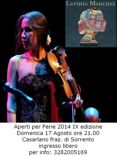 Aperti per Ferie IX ediz LAVINIA MANCUSI Ensemble – Semilla Live