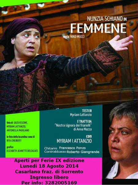 Aperti per Ferie IX ediz NUNZIA SCHIANO in FEMMENE