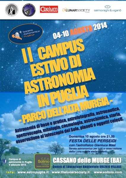 II Campus estivo di Astronomia in Puglia 2014
