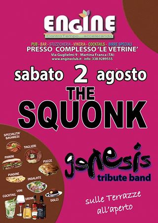 The Squonk-GENESIS tribute band LIVE sulle terrazze dell'Engine Club