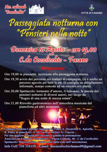 Passeggiata Notturna con "Pensieri nella notte"