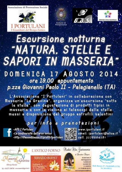 Escursione notturna, "Natura, Stelle e sapori in masseria"