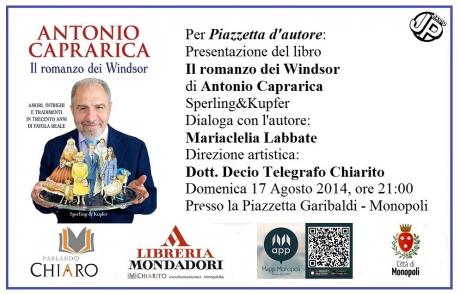 Piazzetta d’autore: presentazione del libro “Il romanzo dei Windsor” di Antonio Caprarica