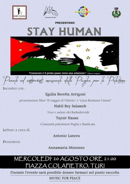 Stay Human - Egidia Arrigoni e Nabil (Radiodervish) a Turi per la Palestina