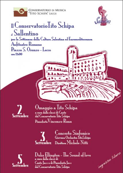 Il Conservatorio Tito Schipa al Sallentino per la Settimana della cultura salentina ed euromediterranea