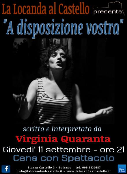 Arte in Locanda Presenta a Disposizione Vostra - Spettacolo con Cena