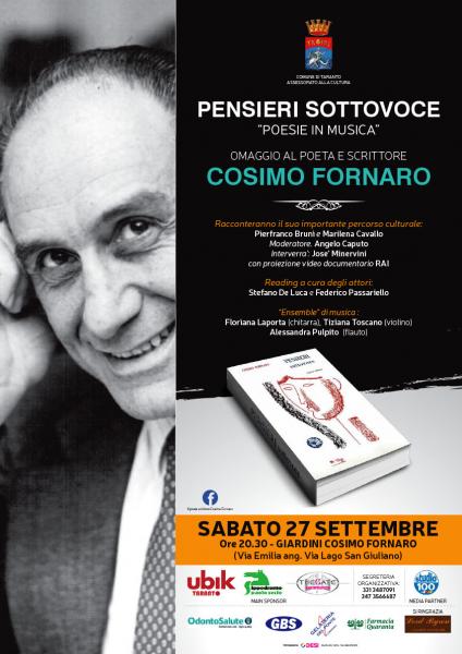 PENSIERI SOTTOVOCE - "Poesie in musica" - Omaggio al poeta e scrittore COSIMO FORNARO