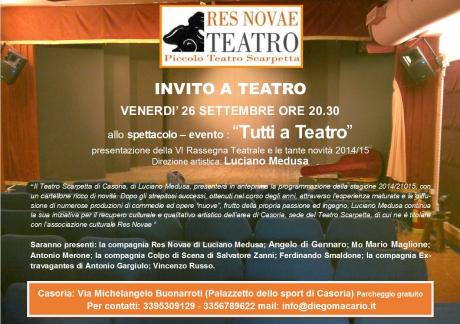 Tutti a Teatro allo Scarpetta serata inaugurale