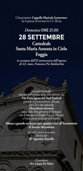 La Cattedrale di Foggia risuona con il ‘Mercadante Ritrovato’