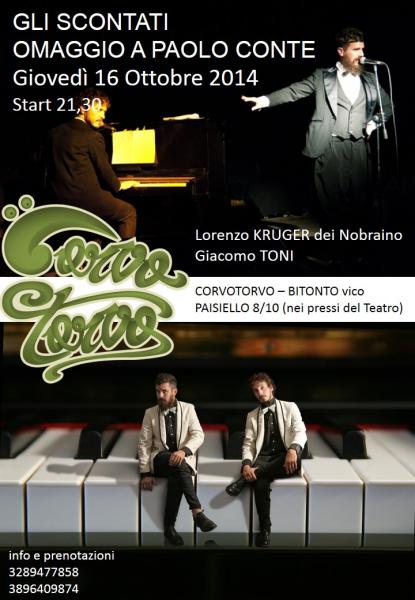 Gli Scontati: concerto Omaggio a Paolo Conte al Corvotorvo